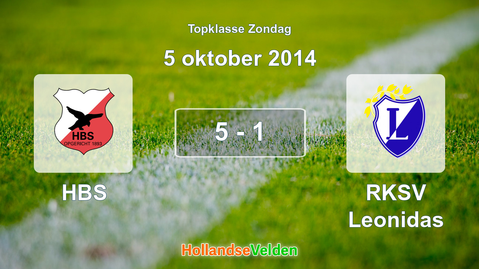 Gespeelde wedstrijd: HBS - RKSV Leonidas 5 - 1 (5 oktober 2014)