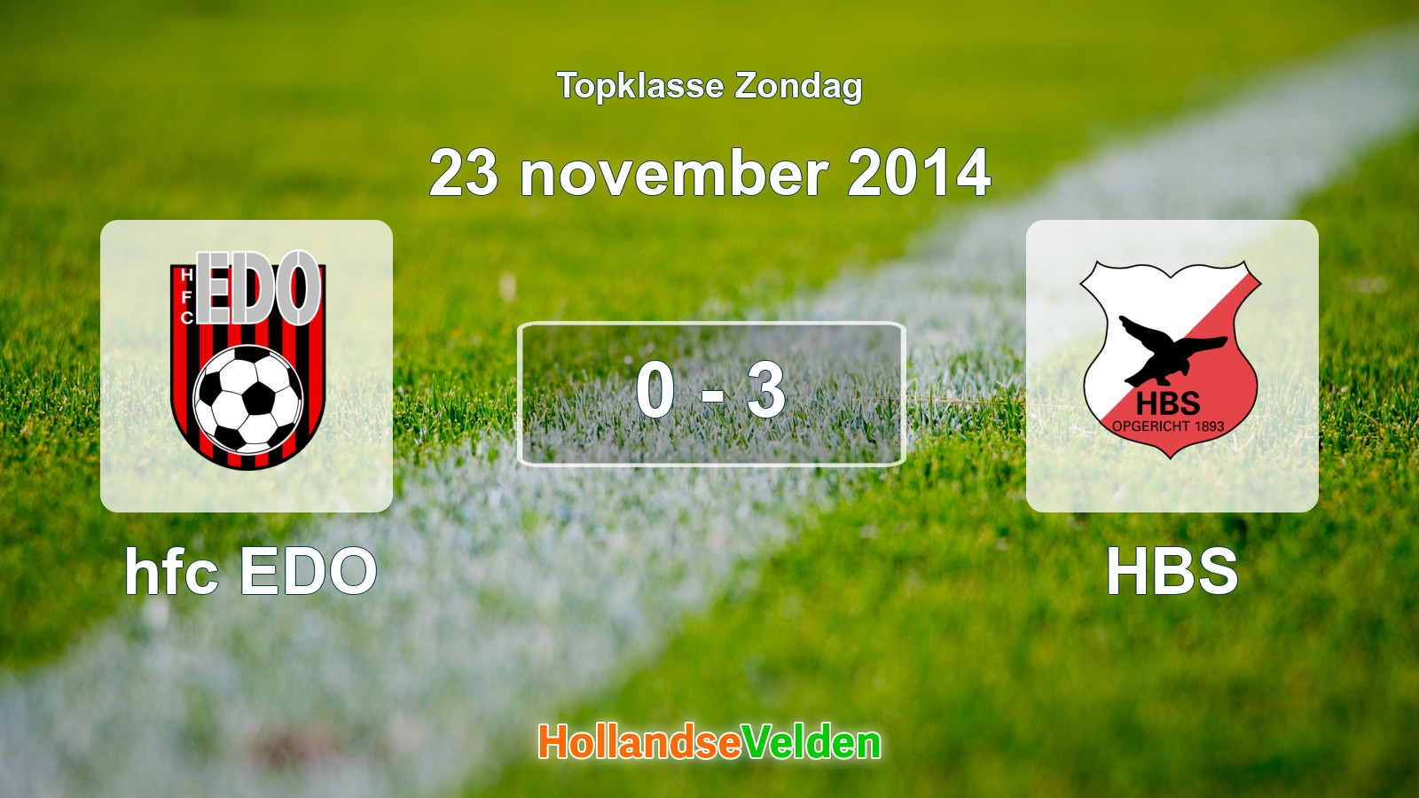 Gespeelde wedstrijd: hfc EDO - HBS 0 - 3 (23 november 2014)
