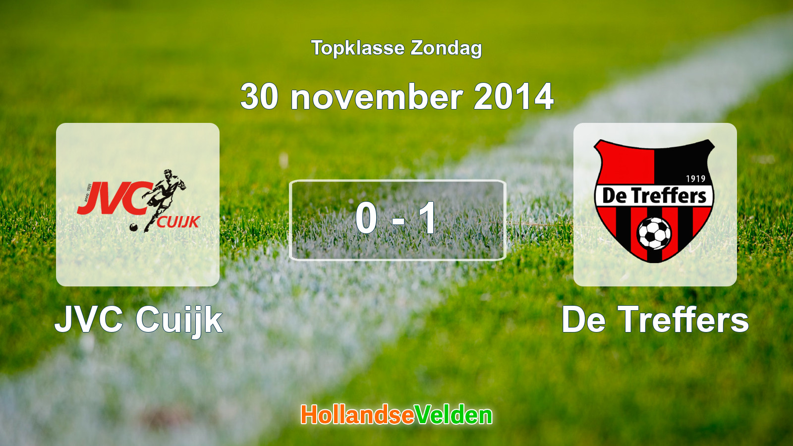 Gespeelde wedstrijd: JVC Cuijk - De Treffers 0 - 1 (30 november 2014)