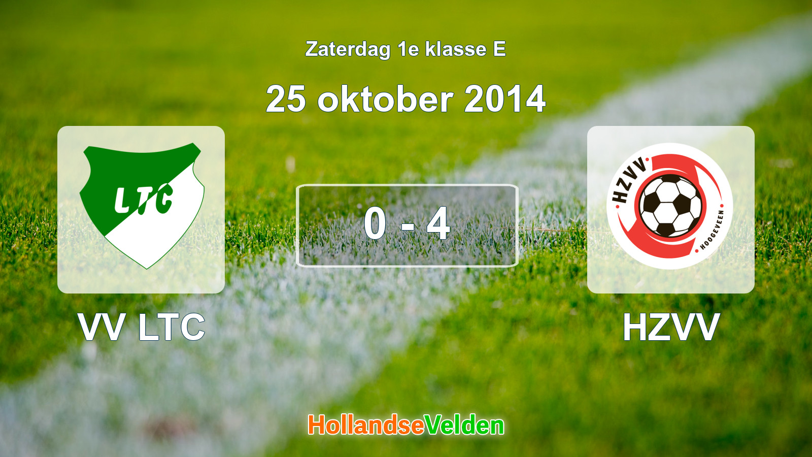 Gespeelde wedstrijd: VV LTC - HZVV 0 - 4 (25 oktober 2014)