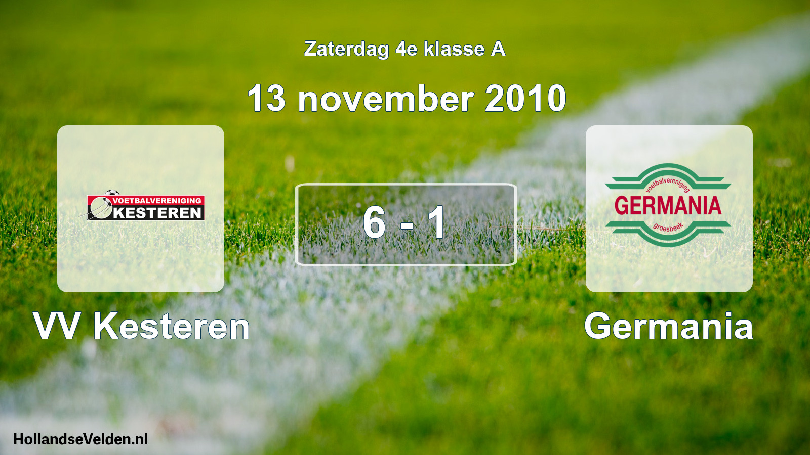Gespeelde wedstrijd: VV Kesteren - Germania 6 - 1 (13 november 2010)