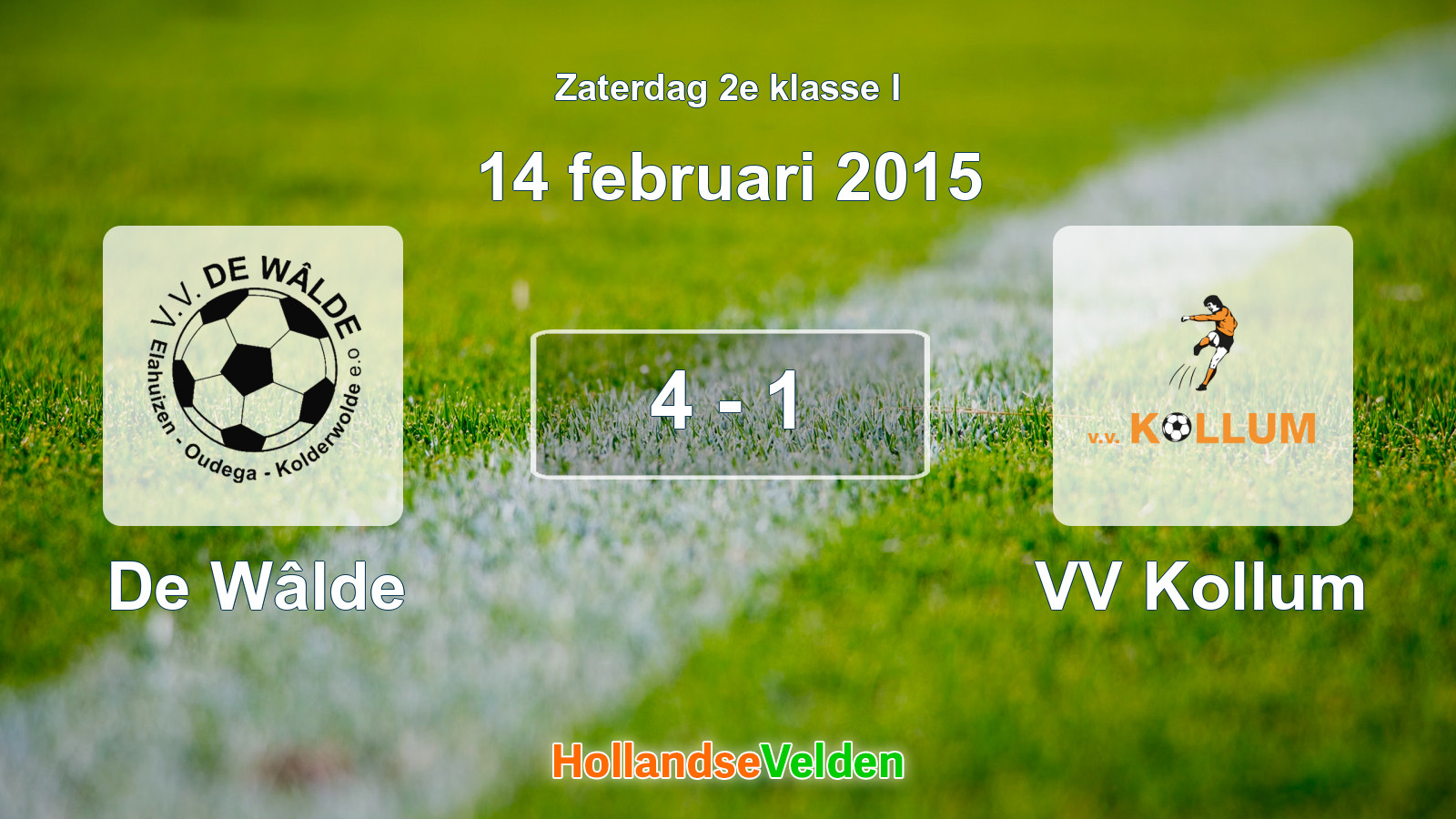 Gespeelde wedstrijd: De Wâlde - VV Kollum 4 - 1 (14 februari 2015)