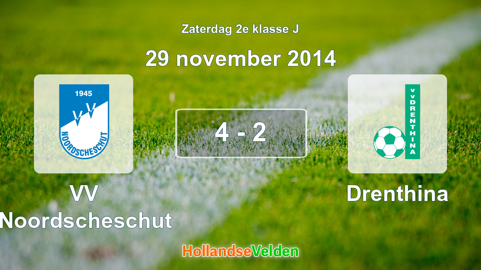 Gespeelde wedstrijd: VV Noordscheschut - Drenthina 4 - 2 (29 november 2014)