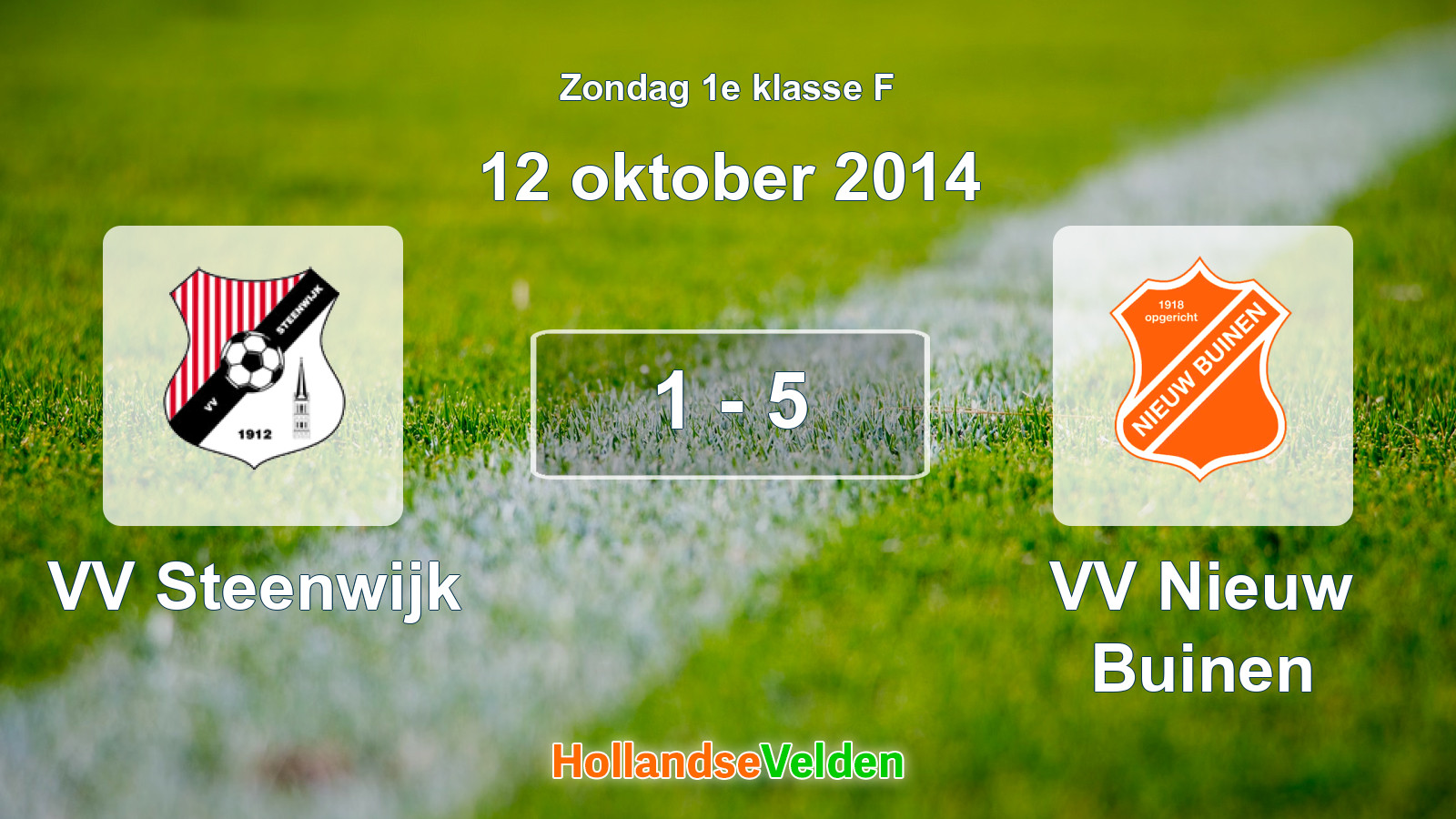 Gespeelde wedstrijd: VV Steenwijk - VV Nieuw Buinen 1 - 5 (12 oktober 2014)