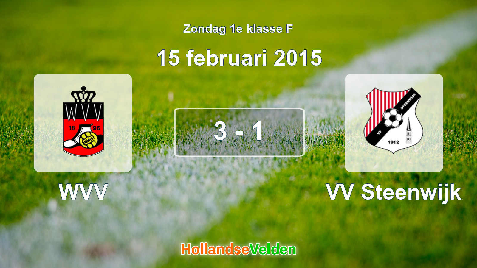 Gespeelde wedstrijd: WVV - VV Steenwijk 3 - 1 (15 februari 2015)