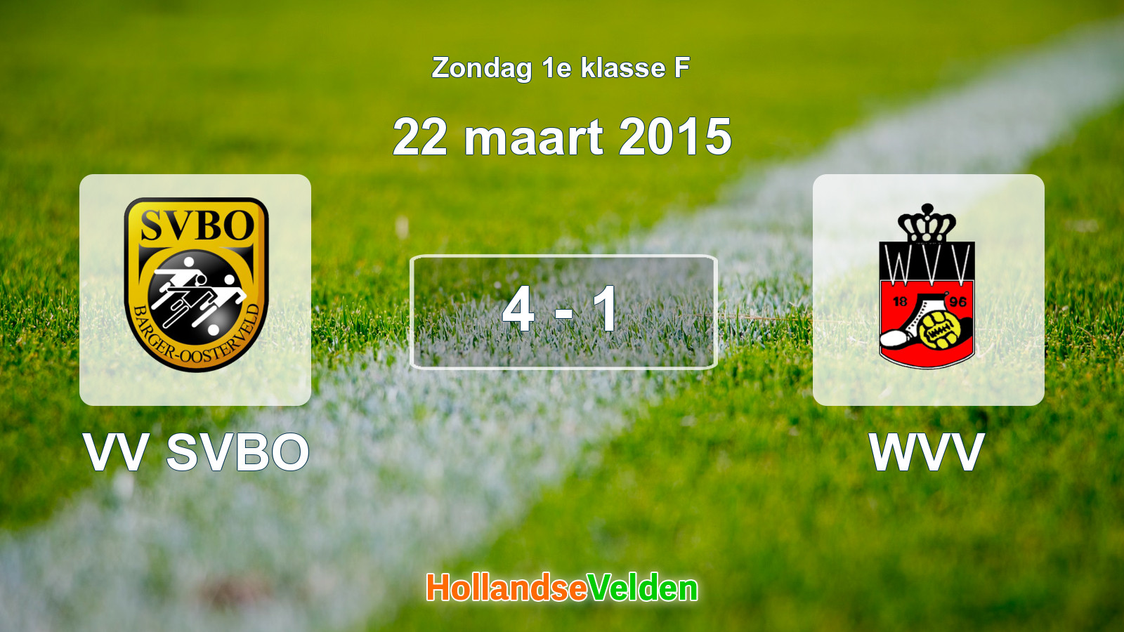Gespeelde wedstrijd: VV SVBO - WVV 4 - 1 (22 maart 2015)
