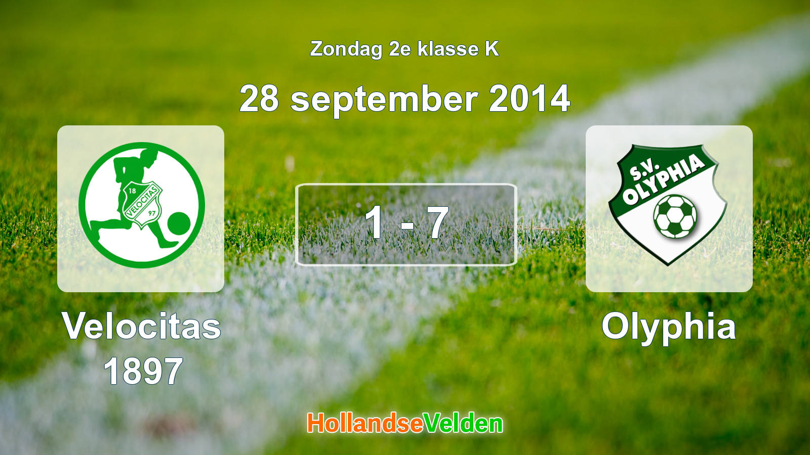 Gespeelde wedstrijd: Velocitas 1897 - Olyphia 1 - 7 (28 september 2014)