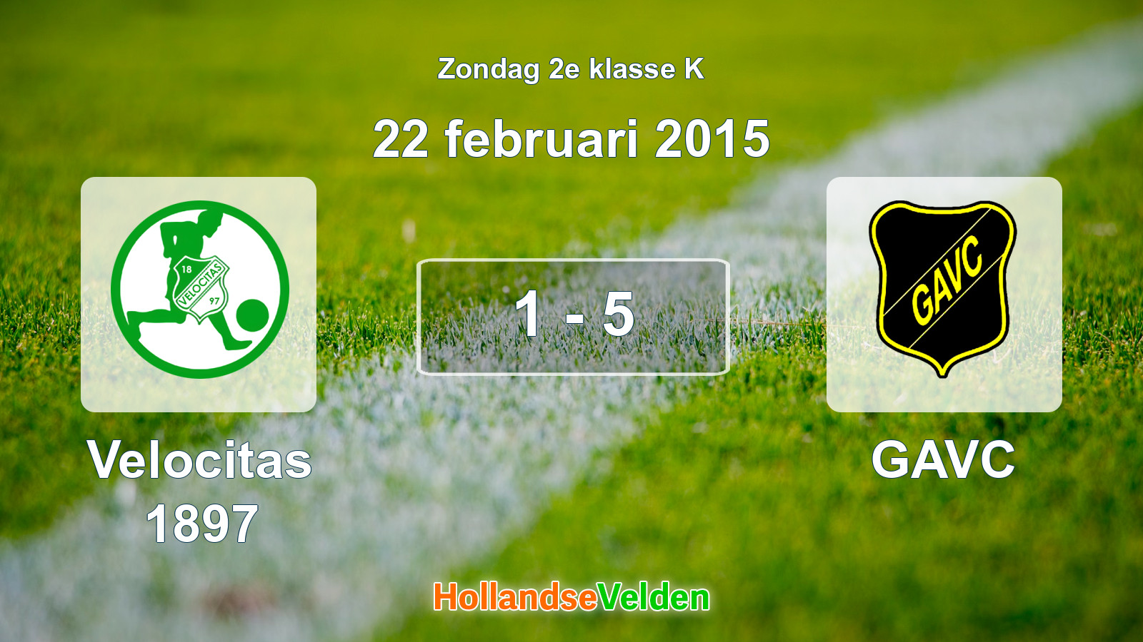 Gespeelde wedstrijd: Velocitas 1897 - GAVC 1 - 5 (22 februari 2015)