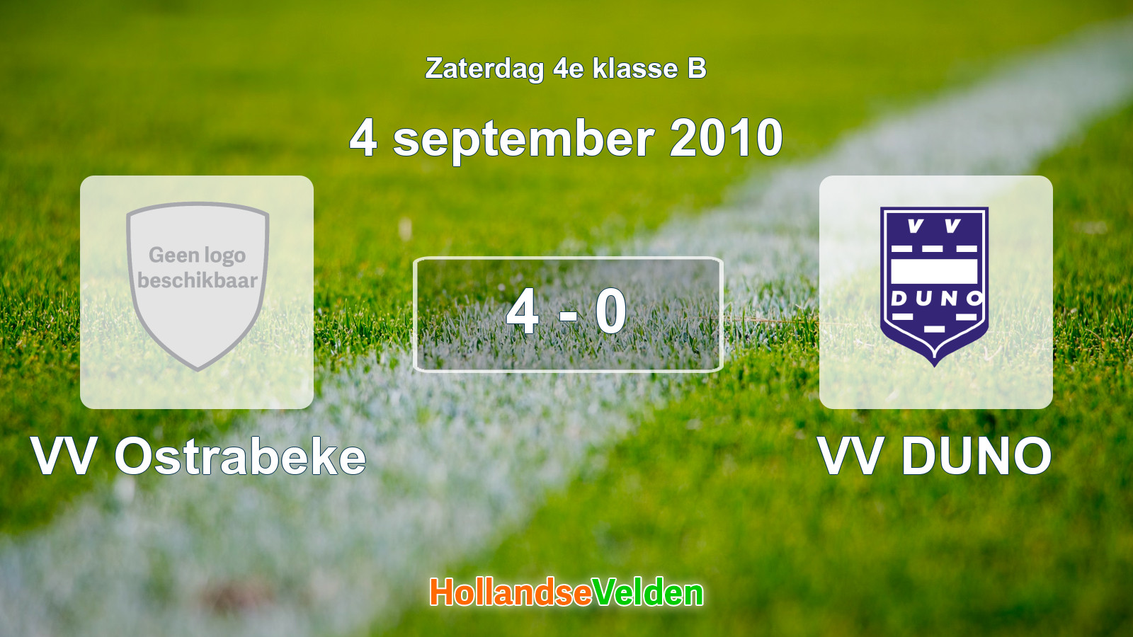 Gespeelde wedstrijd: VV Ostrabeke - VV DUNO 4 - 0 (4 september 2010)