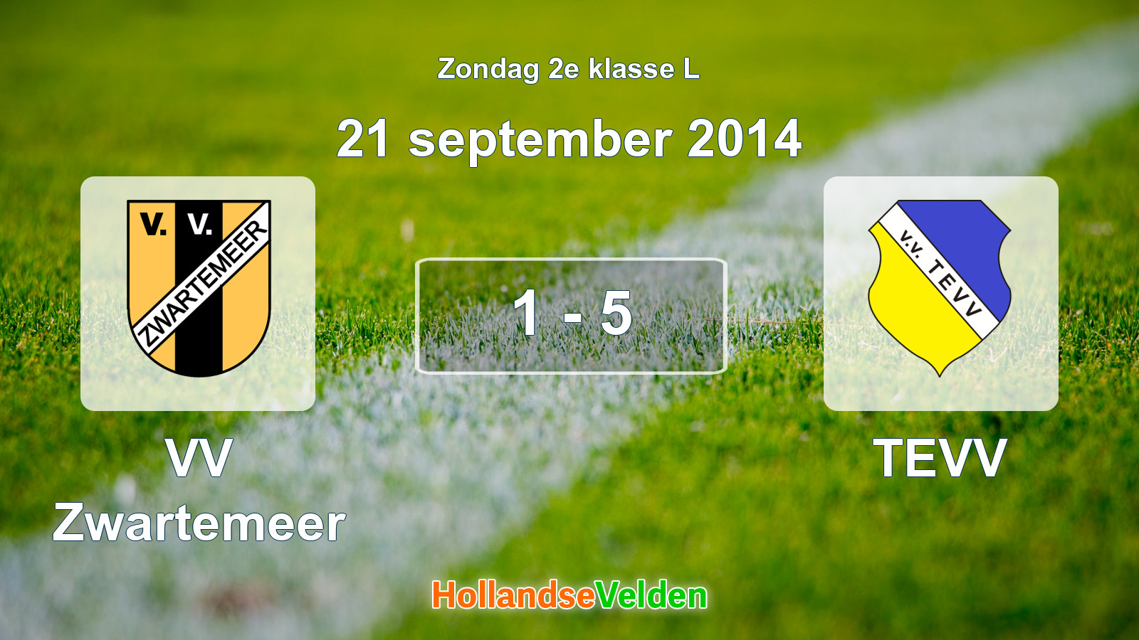 Gespeelde wedstrijd: VV Zwartemeer - TEVV 1 - 5 (21 september 2014)