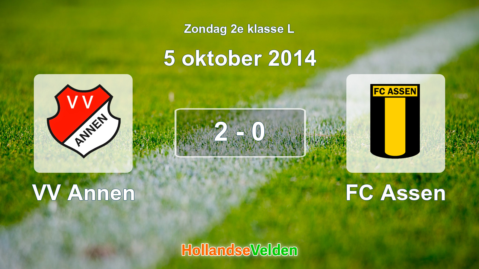 Gespeelde wedstrijd: VV Annen - FC Assen 2 - 0 (5 oktober 2014)