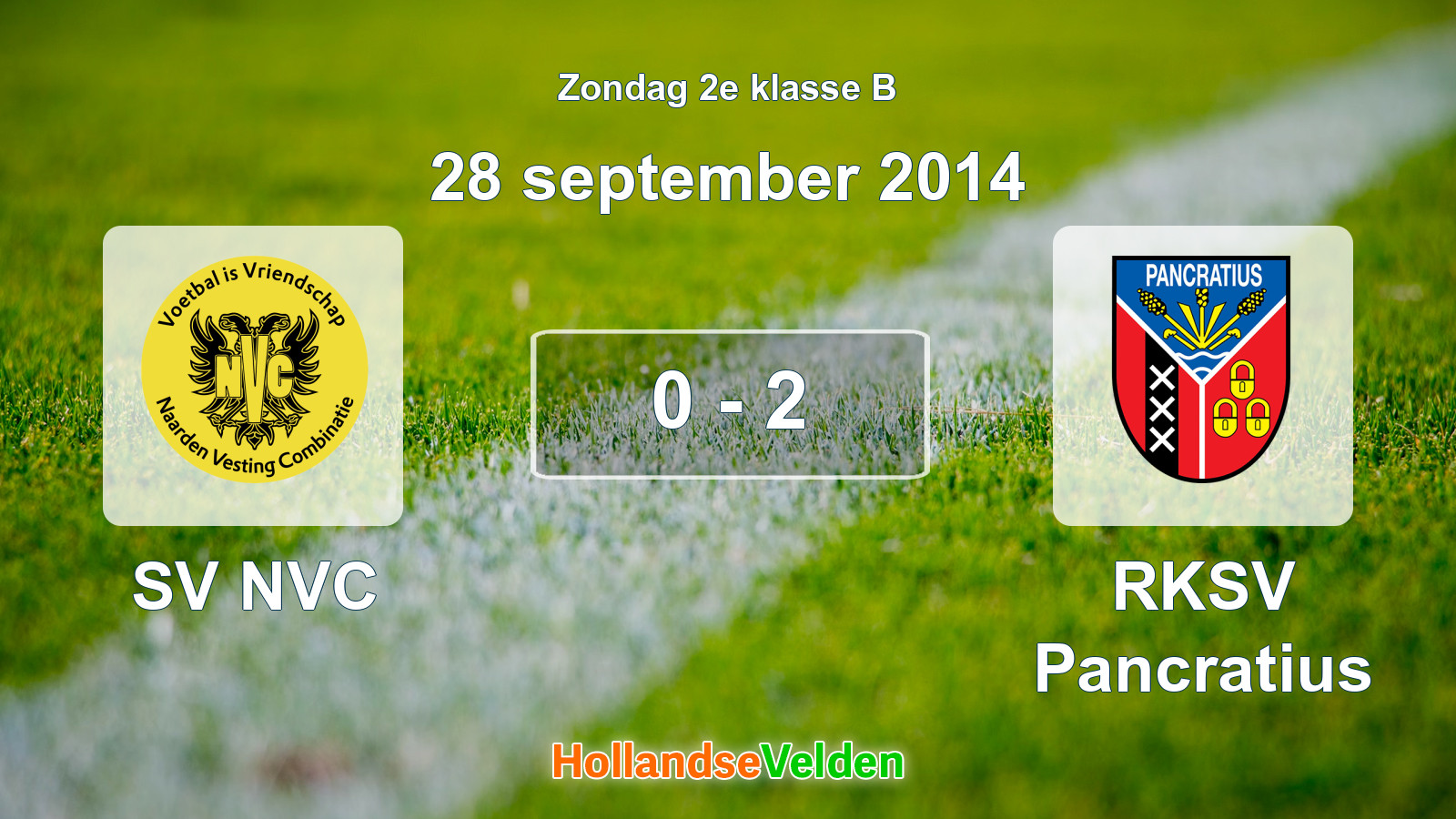 Gespeelde wedstrijd: SV NVC - RKSV Pancratius 0 - 2 (28 september 2014)