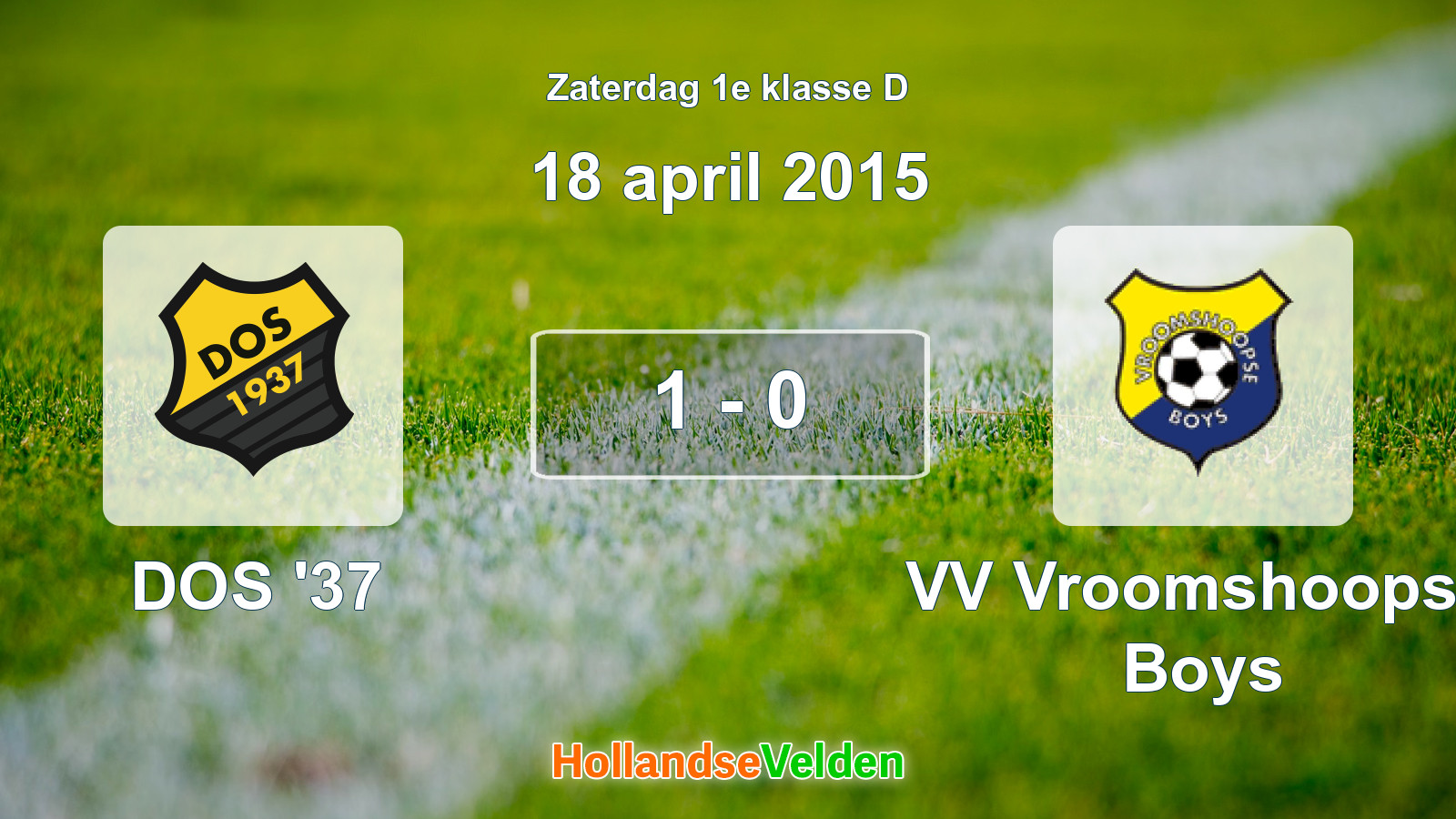 Gespeelde wedstrijd: DOS '37 - VV Vroomshoopse Boys 1 - 0 (18 april 2015)