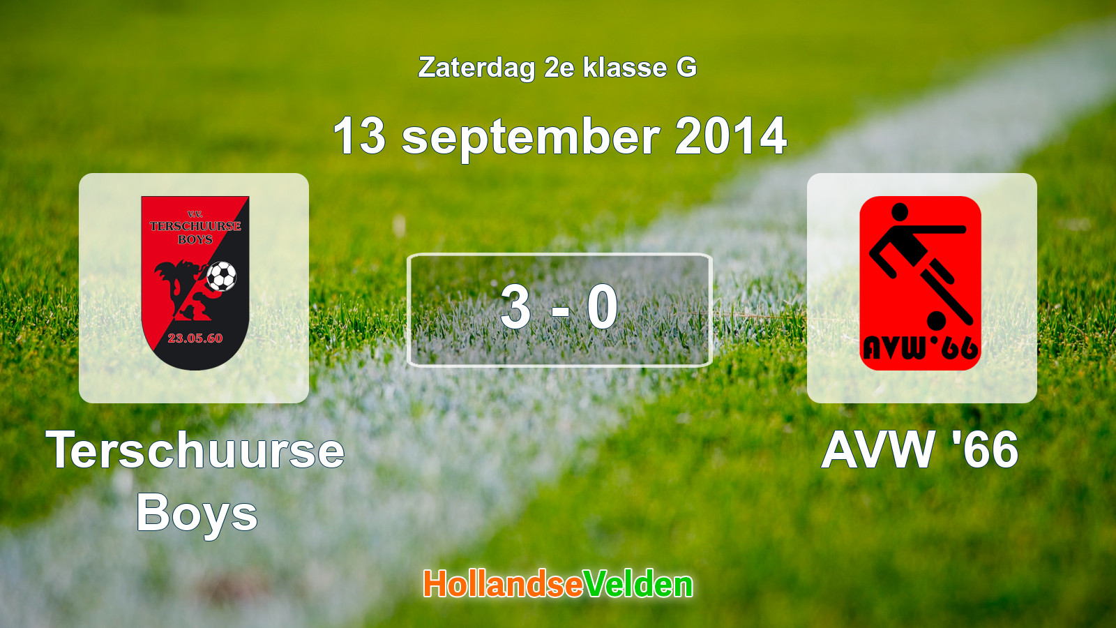 Gespeelde wedstrijd: Terschuurse Boys - AVW '66 3 - 0 (13 september 2014)