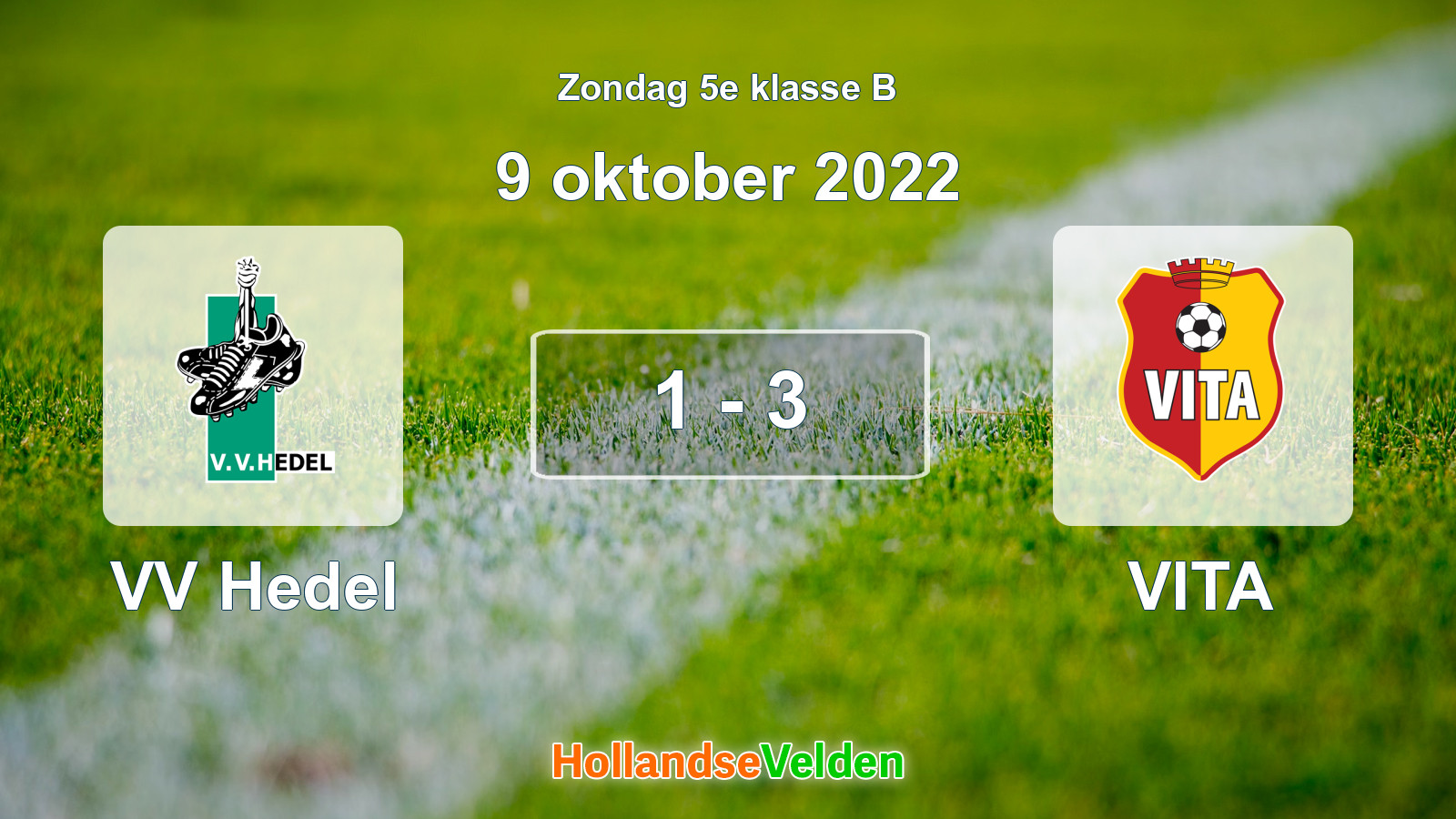 Gespeelde wedstrijd: VV Hedel - VITA 1 - 3 (9 oktober 2022)