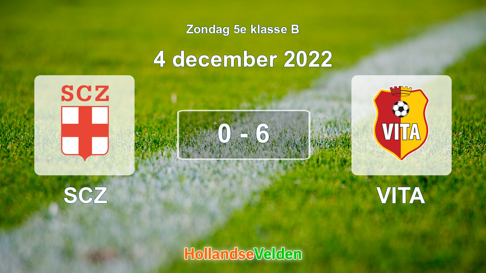 Gespeelde wedstrijd: SCZ - VITA 0 - 6 (4 december 2022)