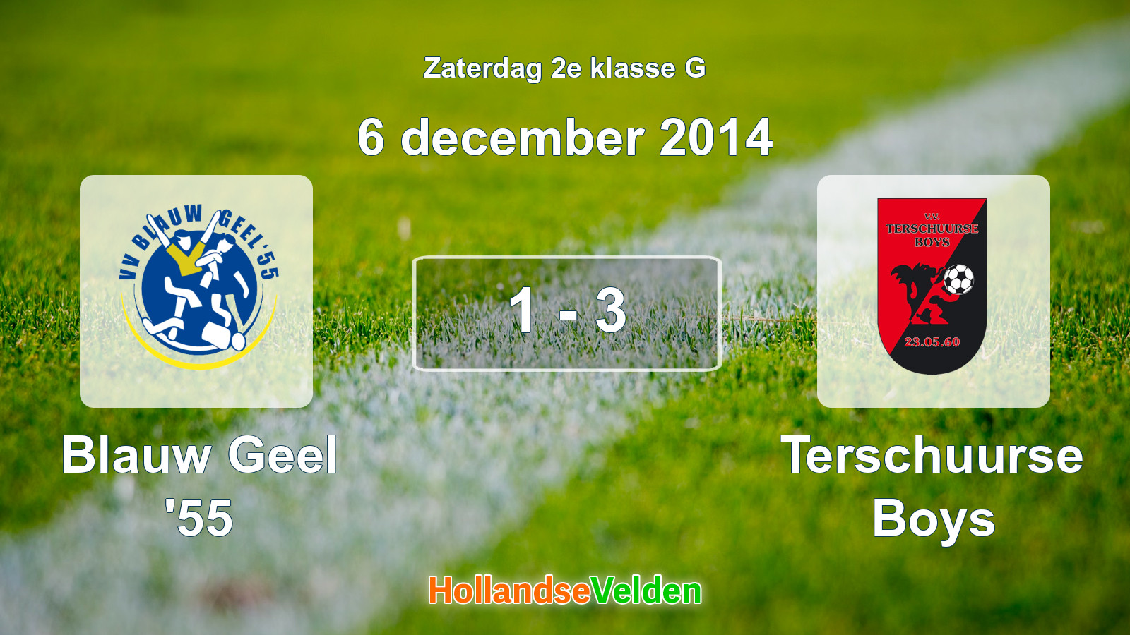 Gespeelde wedstrijd: Blauw Geel '55 - Terschuurse Boys 1 - 3 (6 december 2014)