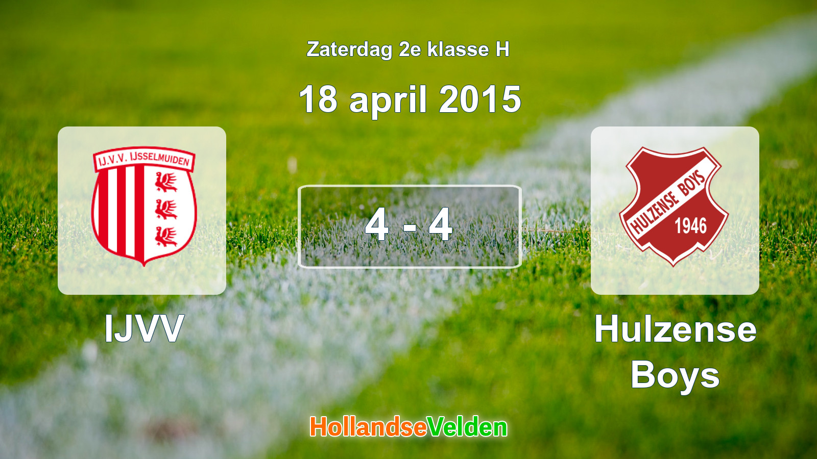 Gespeelde wedstrijd: IJVV - Hulzense Boys 4 - 4 (18 april 2015)
