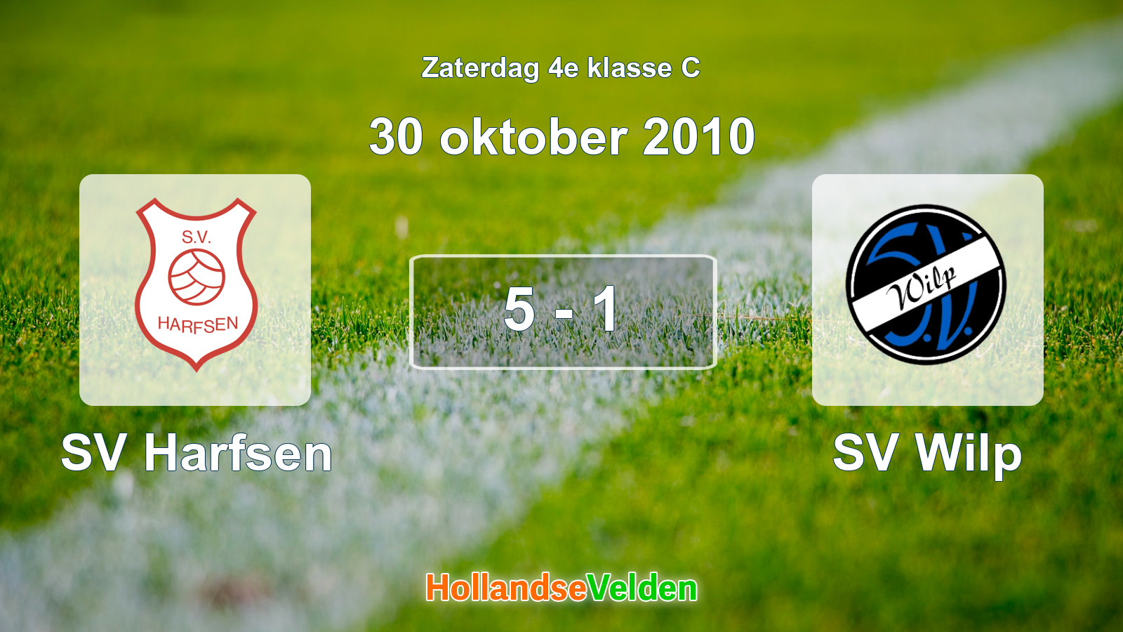 Gespeelde wedstrijd: SV Harfsen - SV Wilp 5 - 1 (30 oktober 2010)