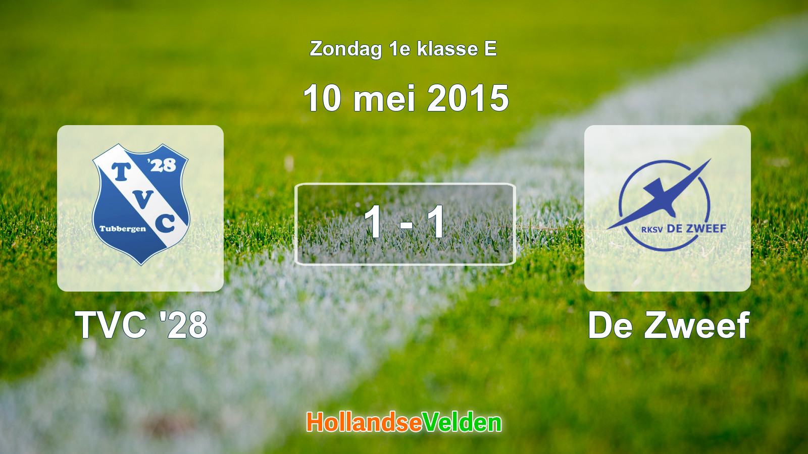 Gespeelde wedstrijd: TVC '28 - De Zweef 1 - 1 (10 mei 2015)