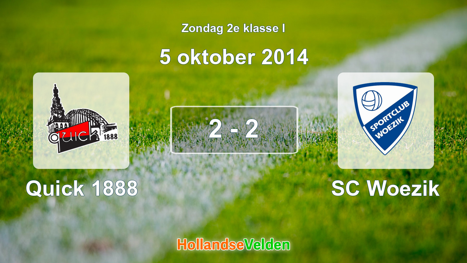 Gespeelde wedstrijd: Quick 1888 - SC Woezik 2 - 2 (5 oktober 2014)