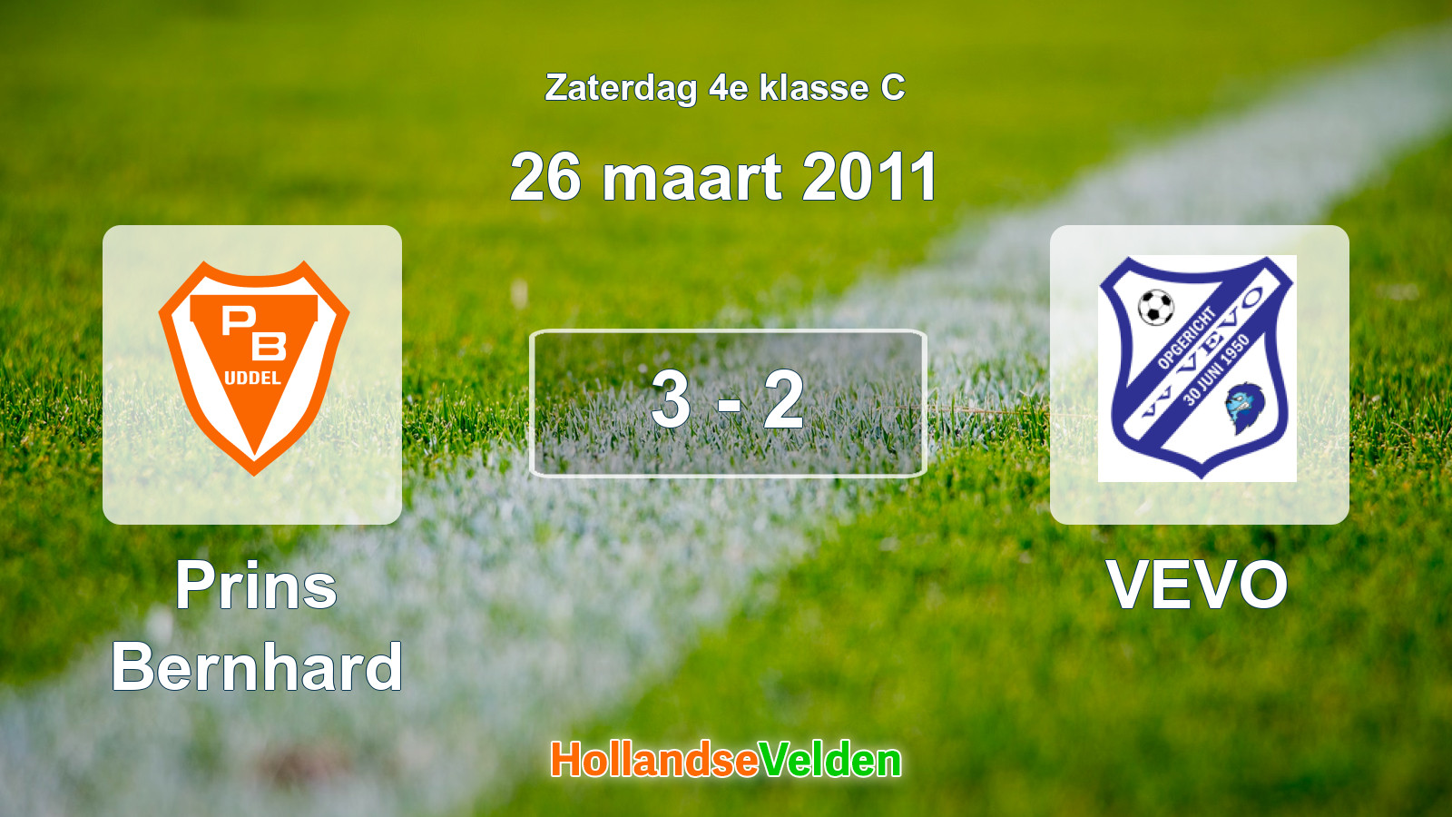 Gespeelde wedstrijd: Prins Bernhard - VEVO 3 - 2 (26 maart 2011)
