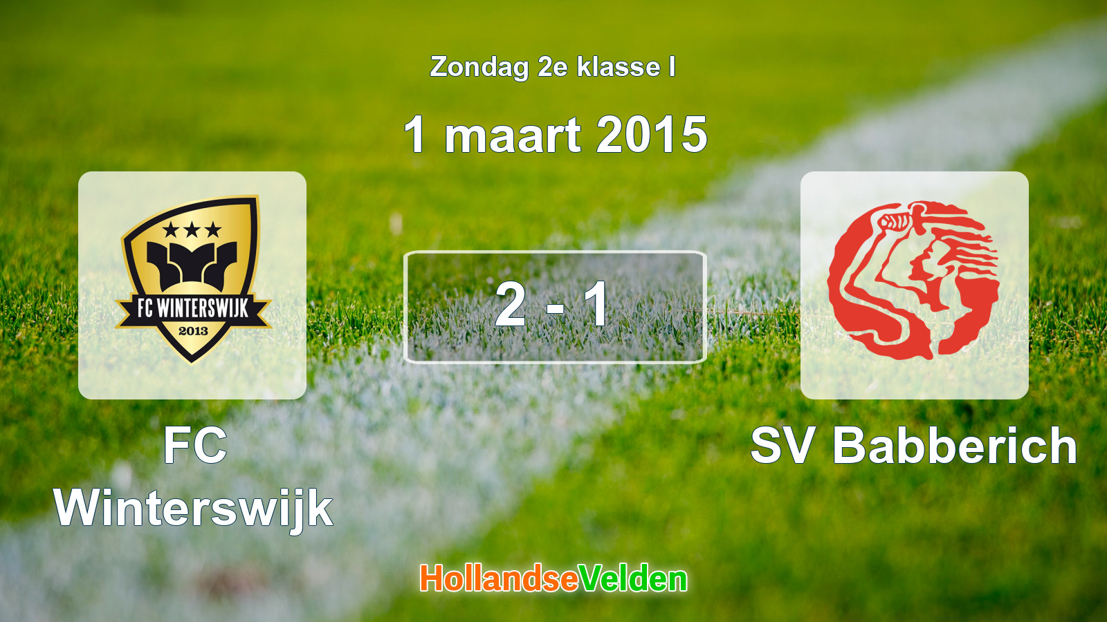Gespeelde wedstrijd: FC Winterswijk - SV Babberich 2 - 1 (1 maart 2015)