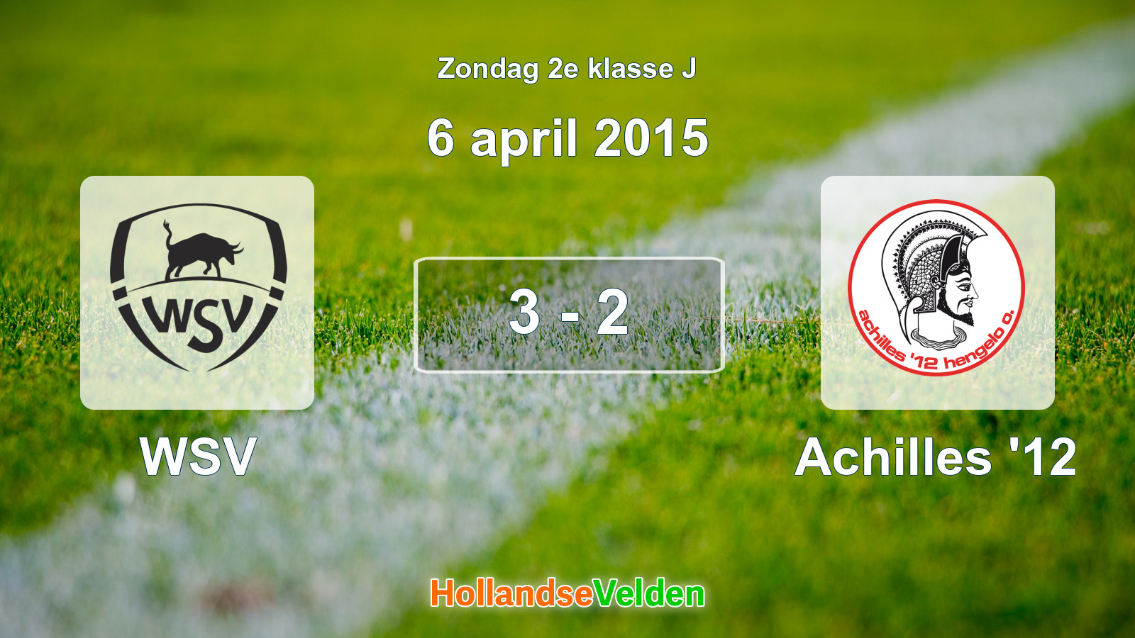 Gespeelde wedstrijd: WSV - Achilles '12 3 - 2 (6 april 2015)