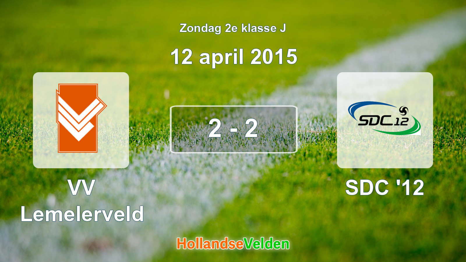 Gespeelde wedstrijd: VV Lemelerveld - SDC '12 2 - 2 (12 april 2015)