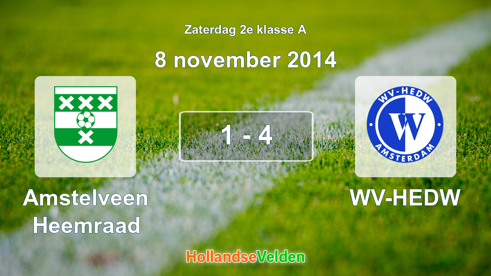 Gespeelde wedstrijd: Amstelveen Heemraad - WV-HEDW 1 - 4 (8 november 2014)