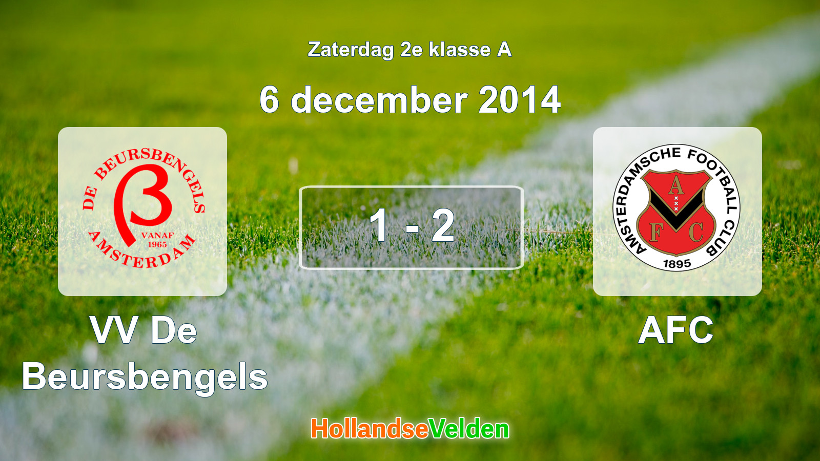 Gespeelde wedstrijd: VV De Beursbengels - AFC 1 - 2 (6 december 2014)