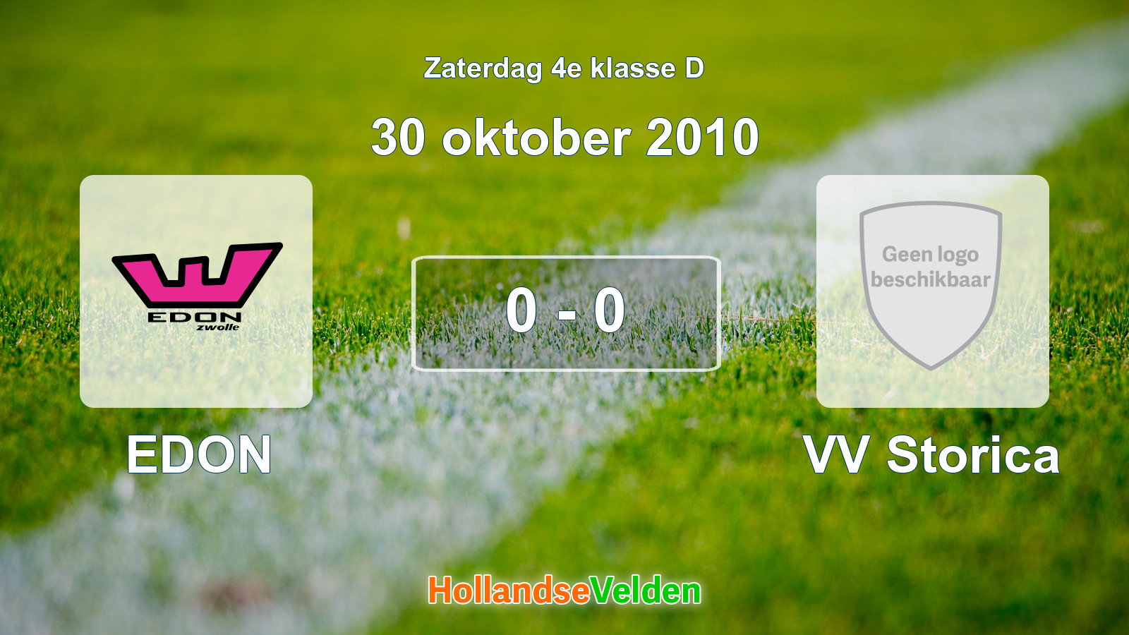 Gespeelde wedstrijd: EDON - VV Storica 0 - 0 (30 oktober 2010)
