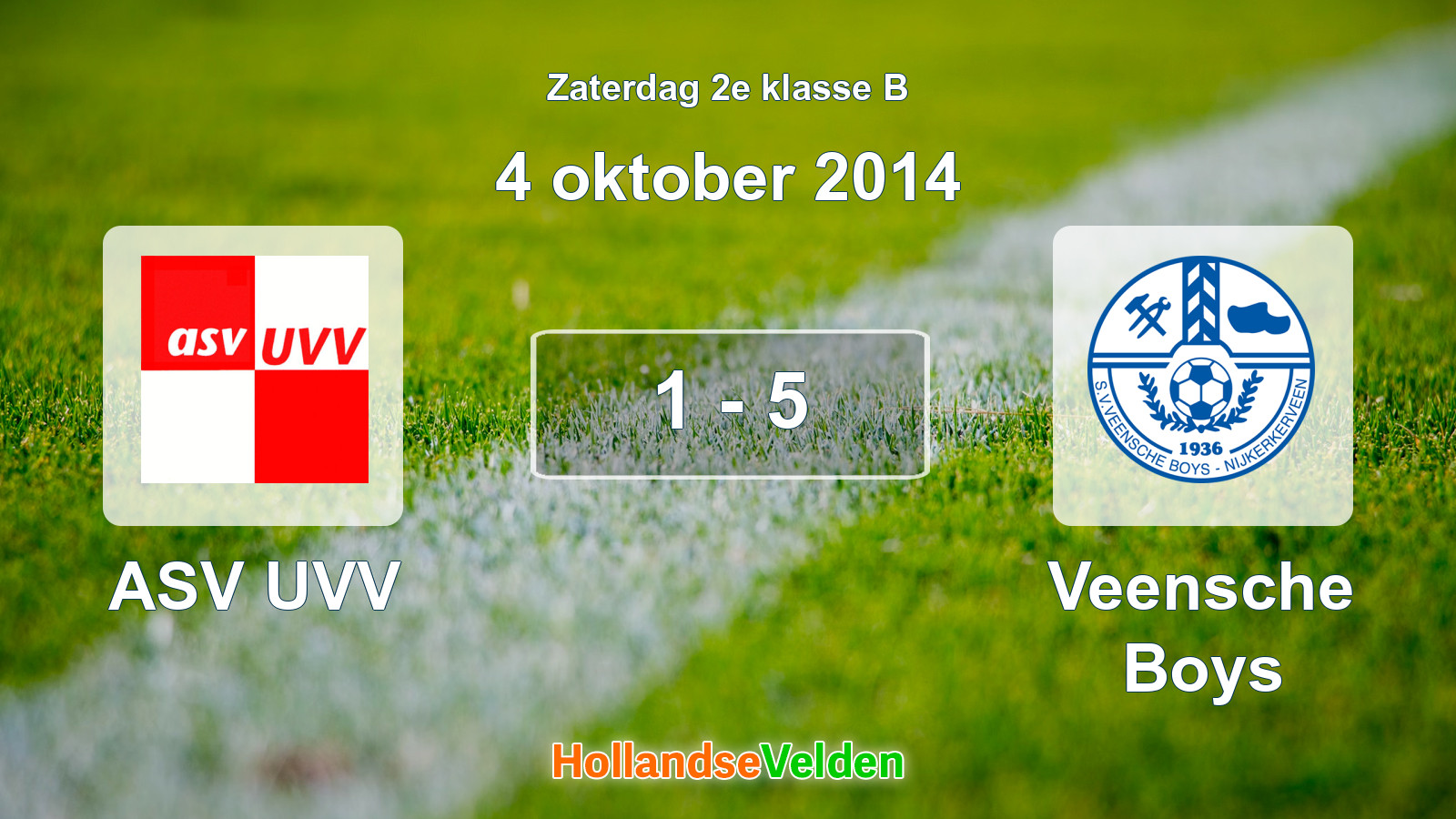 Gespeelde wedstrijd: ASV UVV - Veensche Boys 1 - 5 (4 oktober 2014)