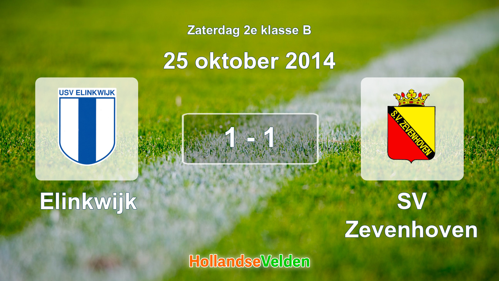 Gespeelde wedstrijd: Elinkwijk - SV Zevenhoven 1 - 1 (25 oktober 2014)
