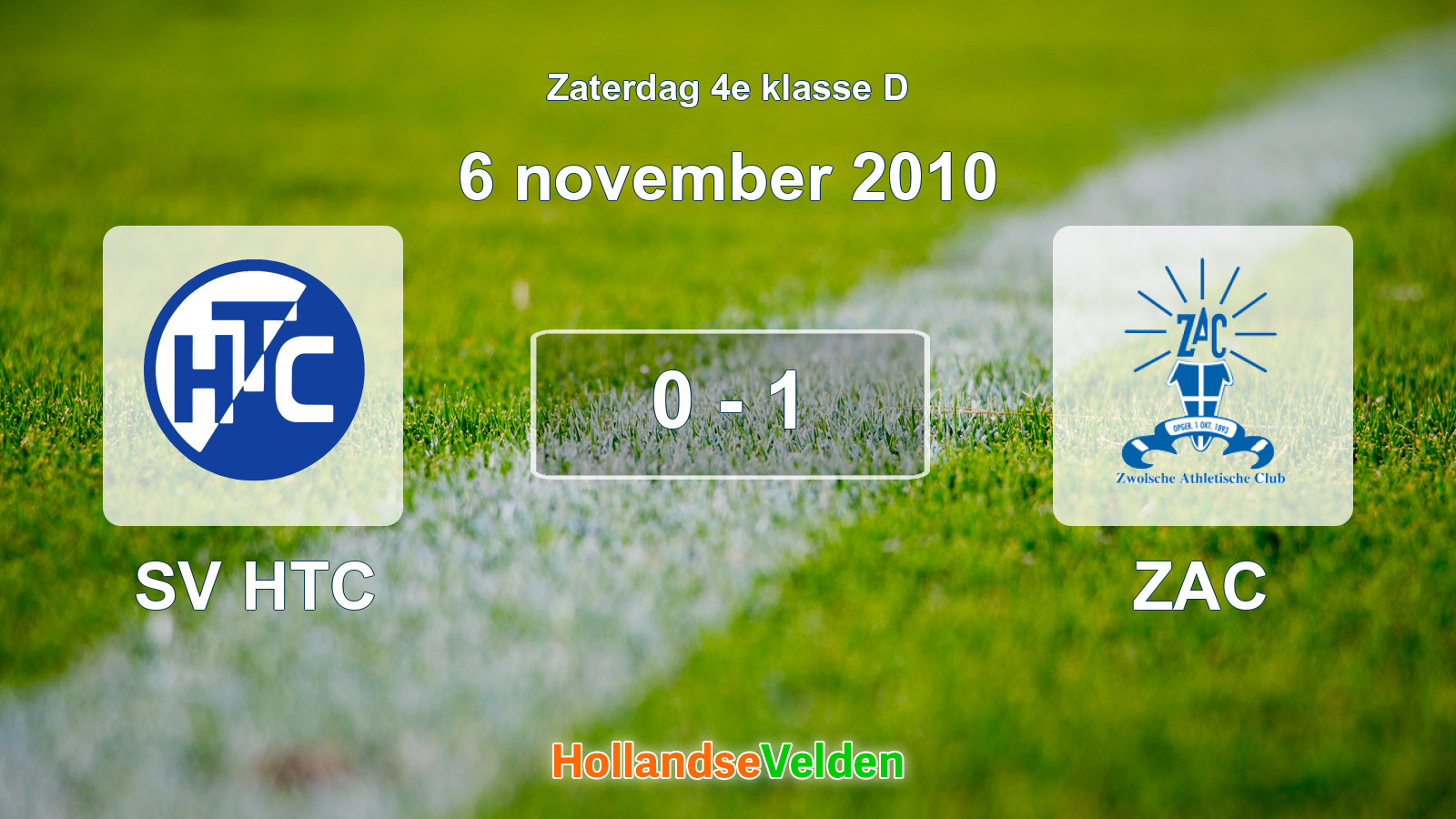 Gespeelde wedstrijd: SV HTC - ZAC 0 - 1 (6 november 2010)