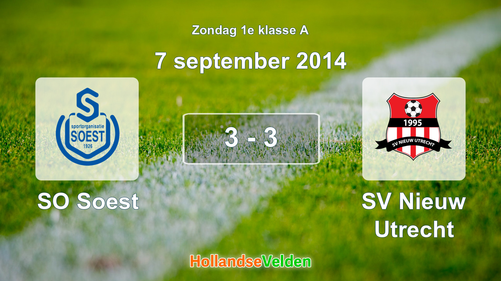 Gespeelde wedstrijd: SO Soest - SV Nieuw Utrecht 3 - 3 (7 september 2014)