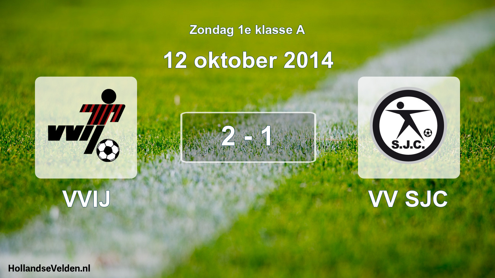 Gespeelde wedstrijd: VVIJ - VV SJC 2 - 1 (12 oktober 2014)