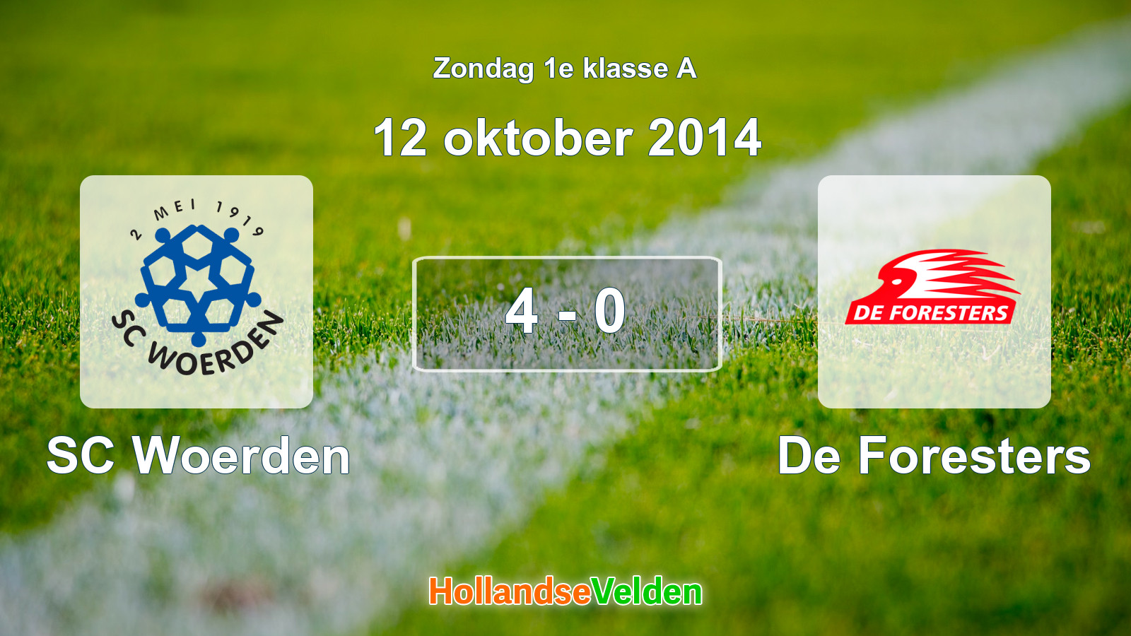 Gespeelde wedstrijd: SC Woerden - De Foresters 4 - 0 (12 oktober 2014)