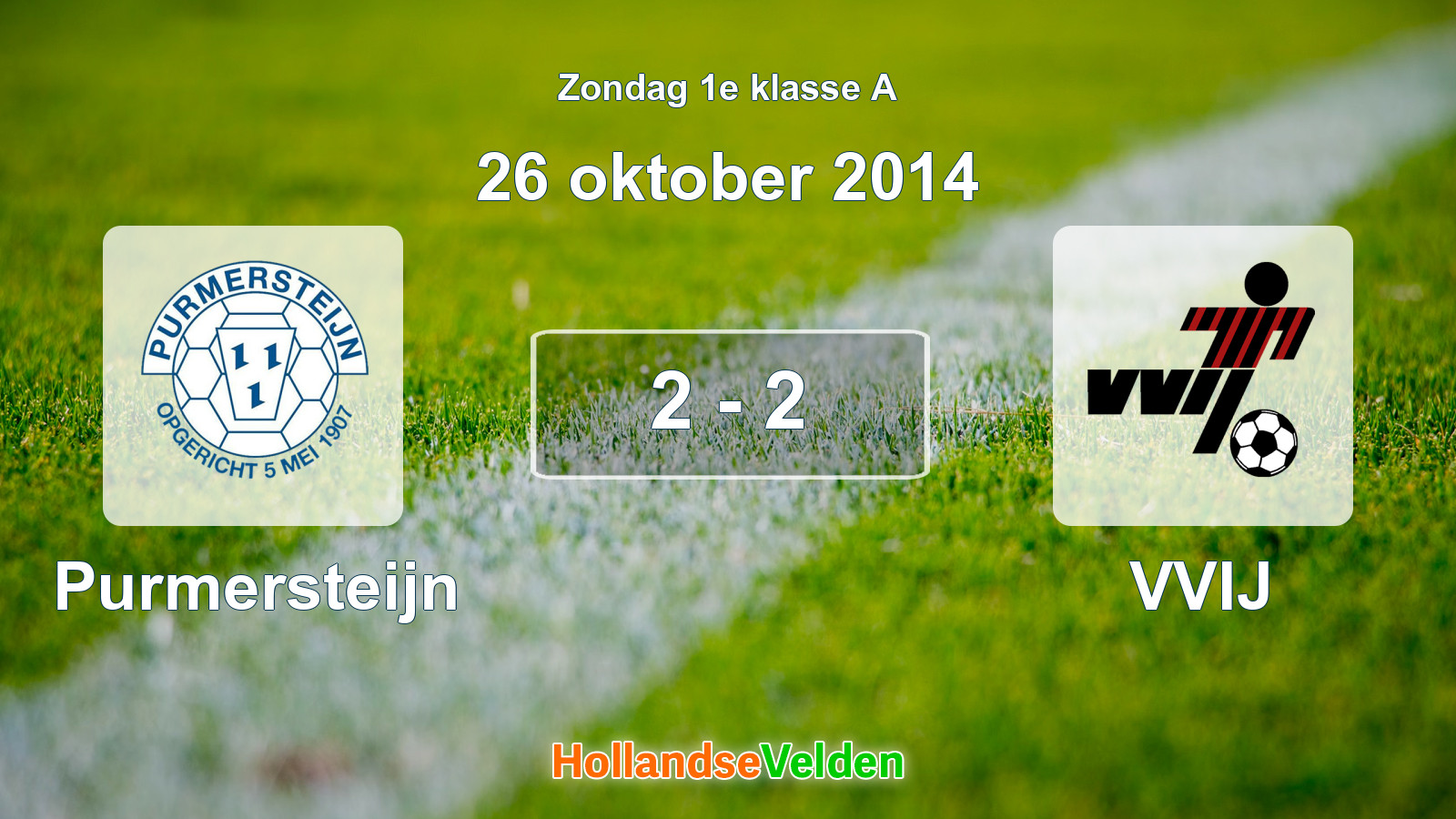 Gespeelde wedstrijd: Purmersteijn - VVIJ 2 - 2 (26 oktober 2014)