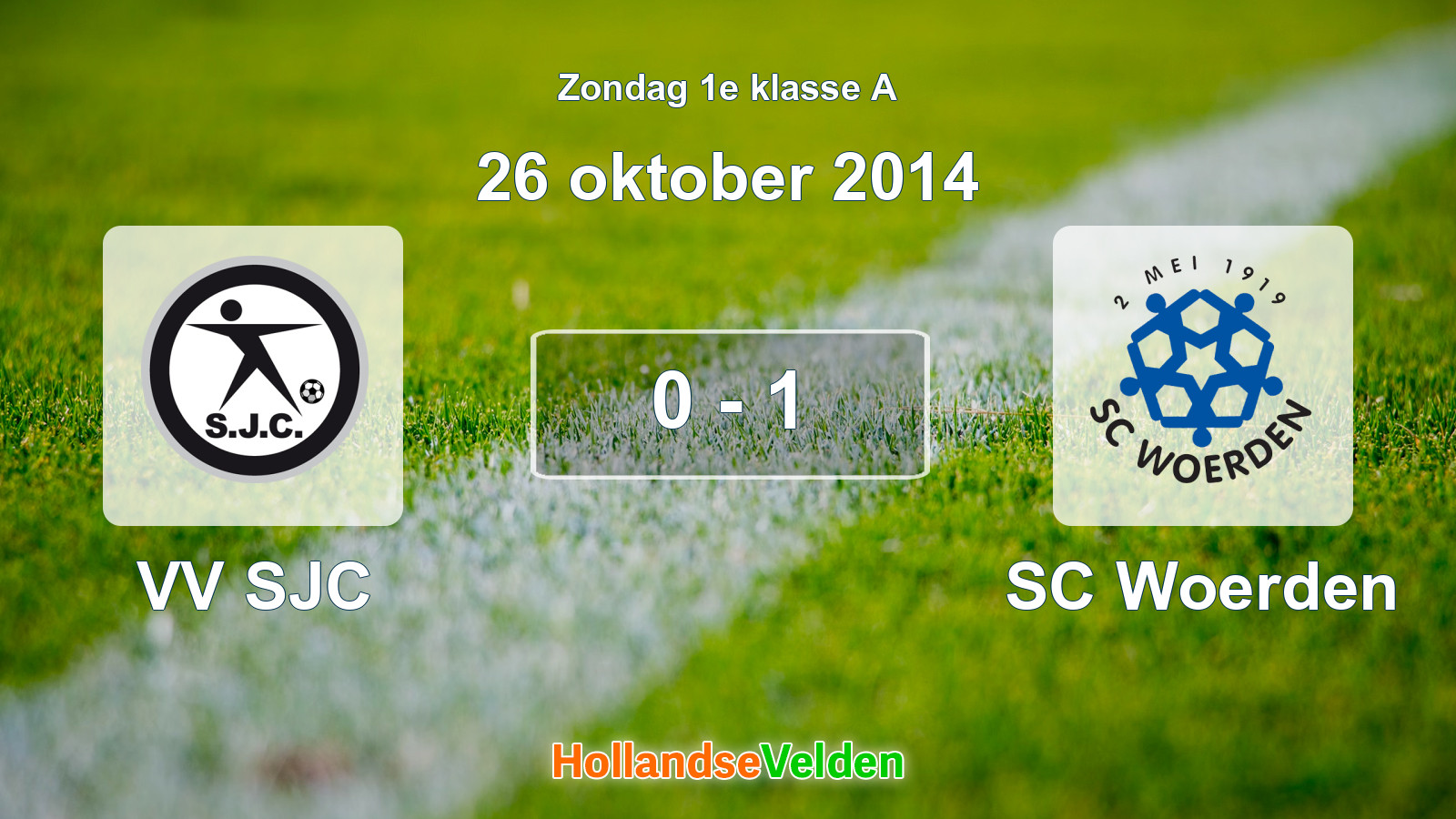 Gespeelde wedstrijd: VV SJC - SC Woerden 0 - 1 (26 oktober 2014)