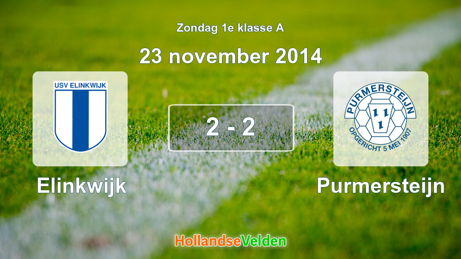 Gespeelde wedstrijd: Elinkwijk - Purmersteijn 2 - 2 (23 november 2014)