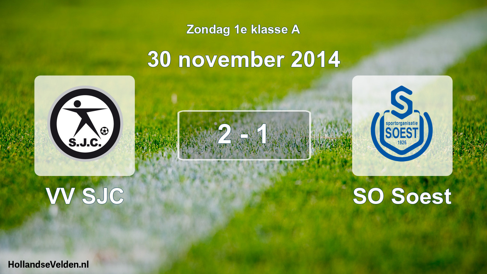 Gespeelde wedstrijd: VV SJC - SO Soest 2 - 1 (30 november 2014)