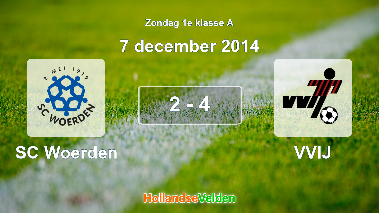 Gespeelde wedstrijd: SC Woerden - VVIJ 2 - 4 (7 december 2014)