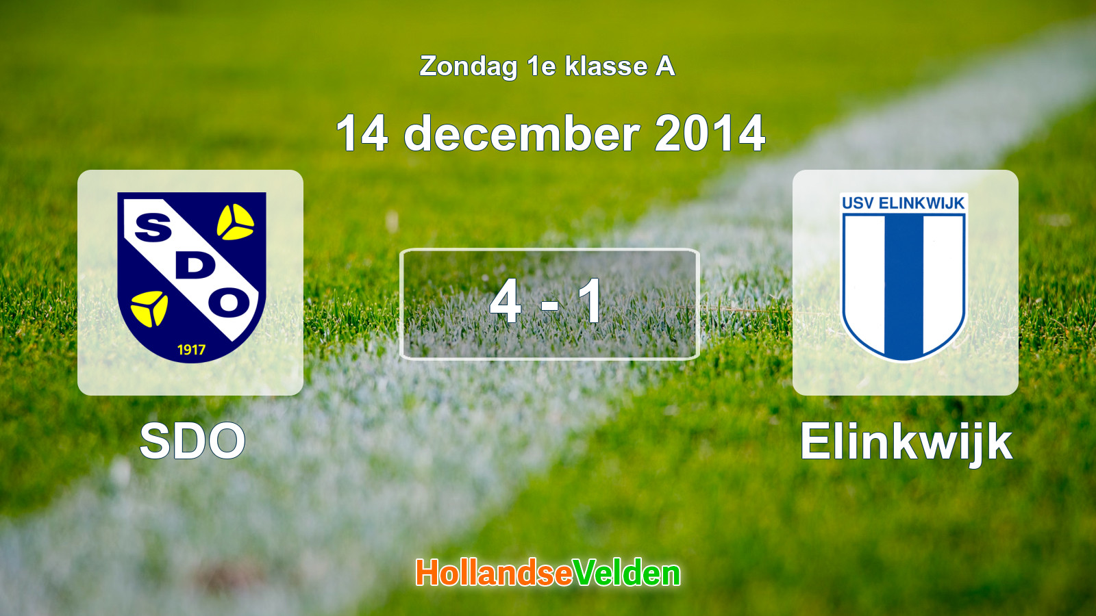 Gespeelde wedstrijd: SDO - Elinkwijk 4 - 1 (14 december 2014)