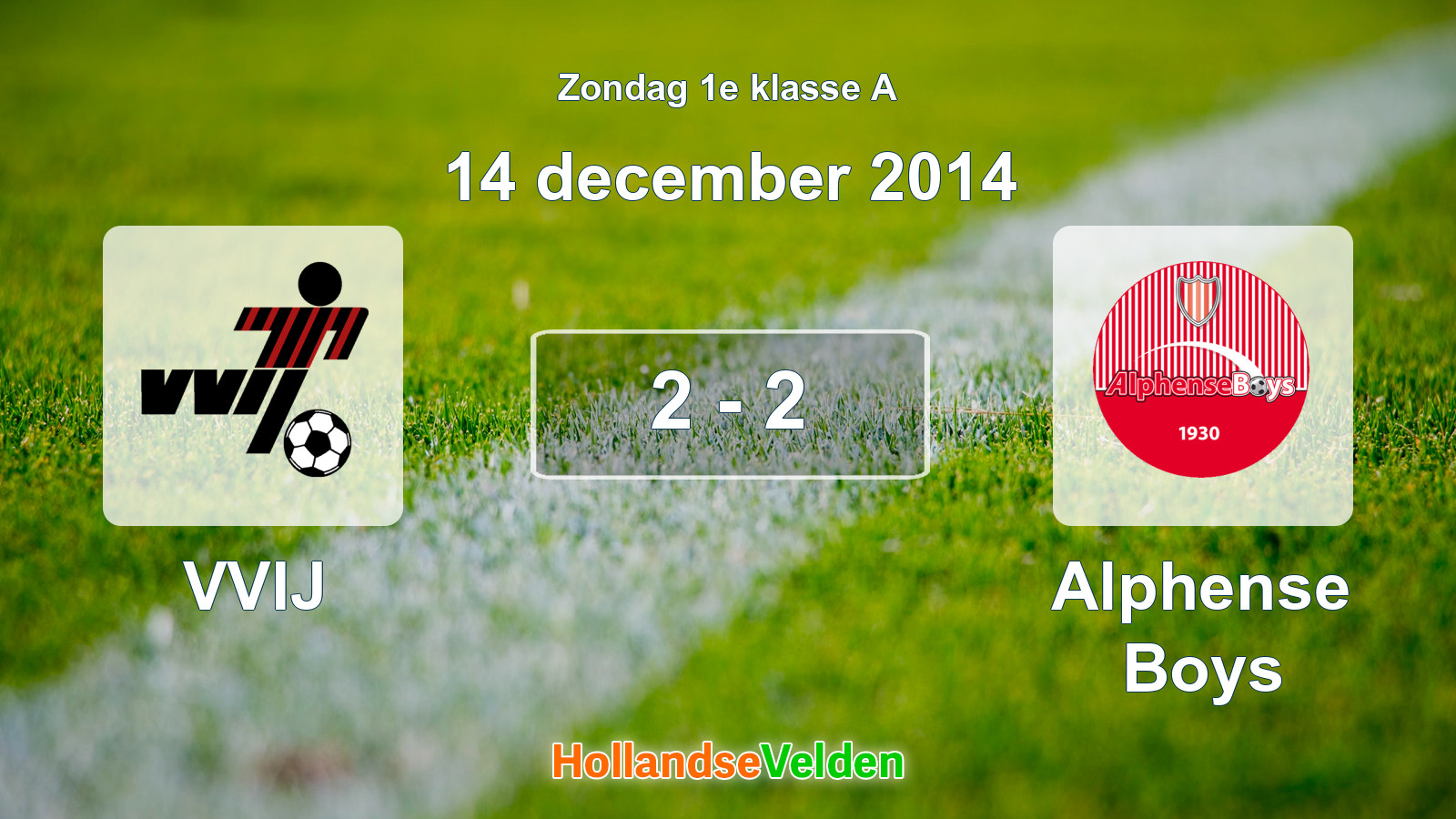 Gespeelde wedstrijd: VVIJ - Alphense Boys 2 - 2 (14 december 2014)