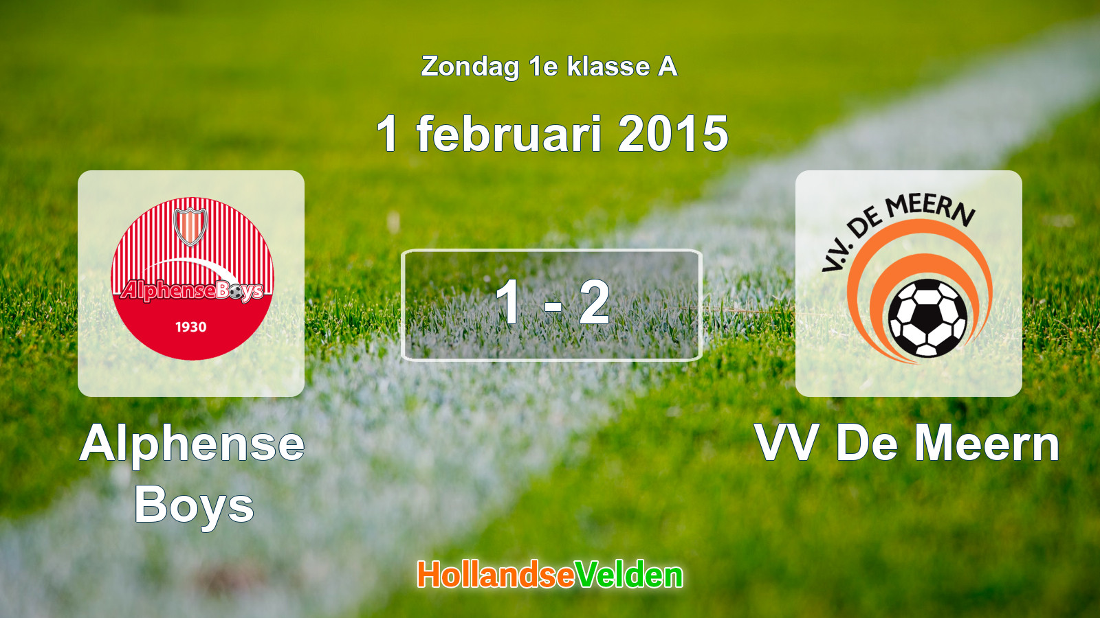 Gespeelde wedstrijd: Alphense Boys - VV De Meern 1 - 2 (1 februari 2015)