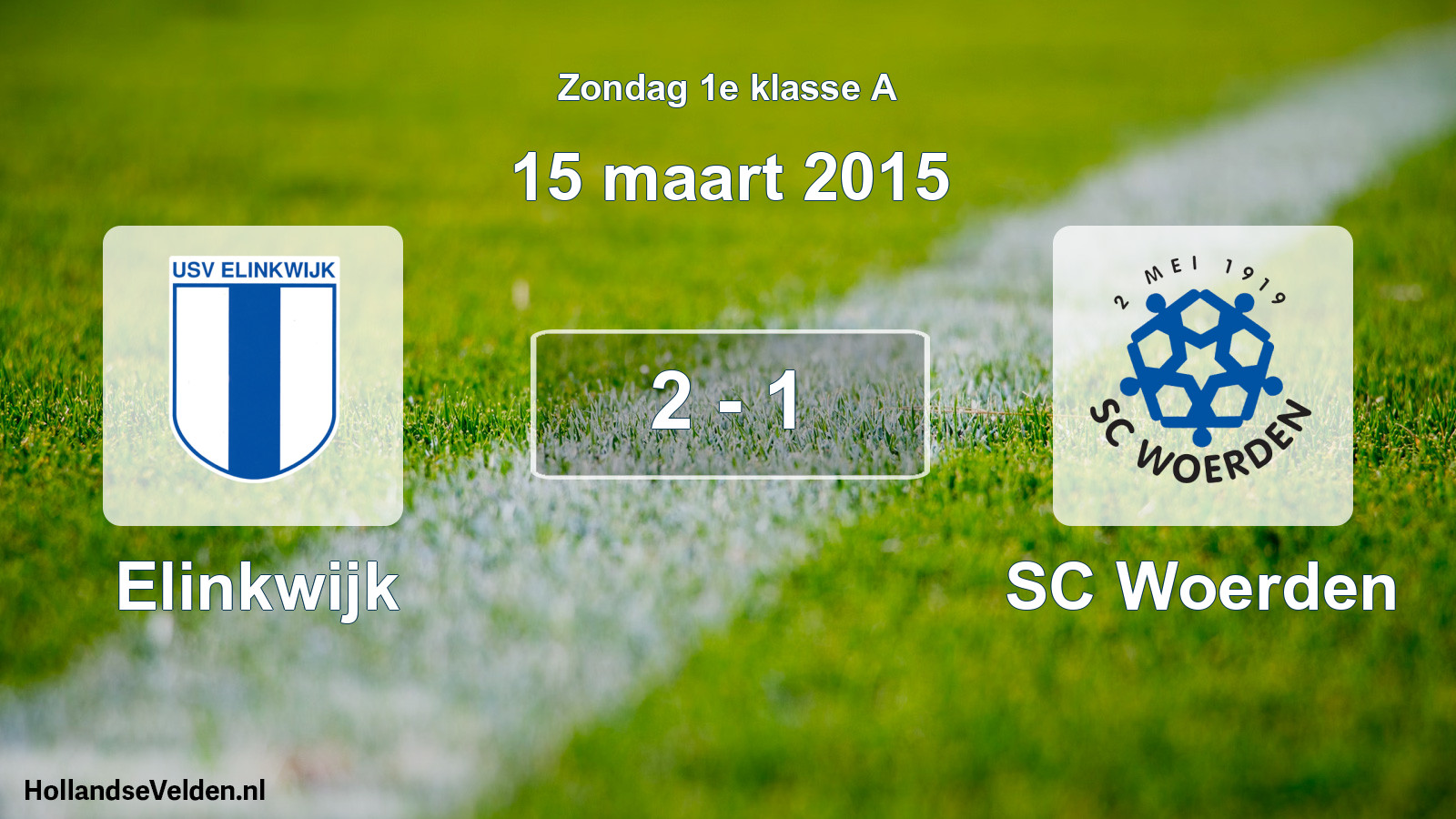 Gespeelde wedstrijd: Elinkwijk - SC Woerden 2 - 1 (15 maart 2015)
