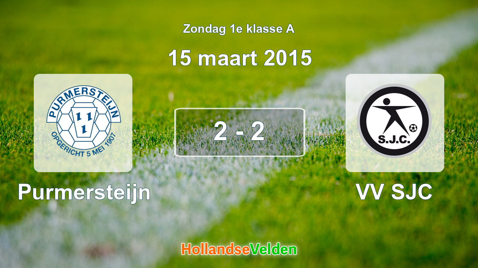 Gespeelde wedstrijd: Purmersteijn - VV SJC 2 - 2 (15 maart 2015)