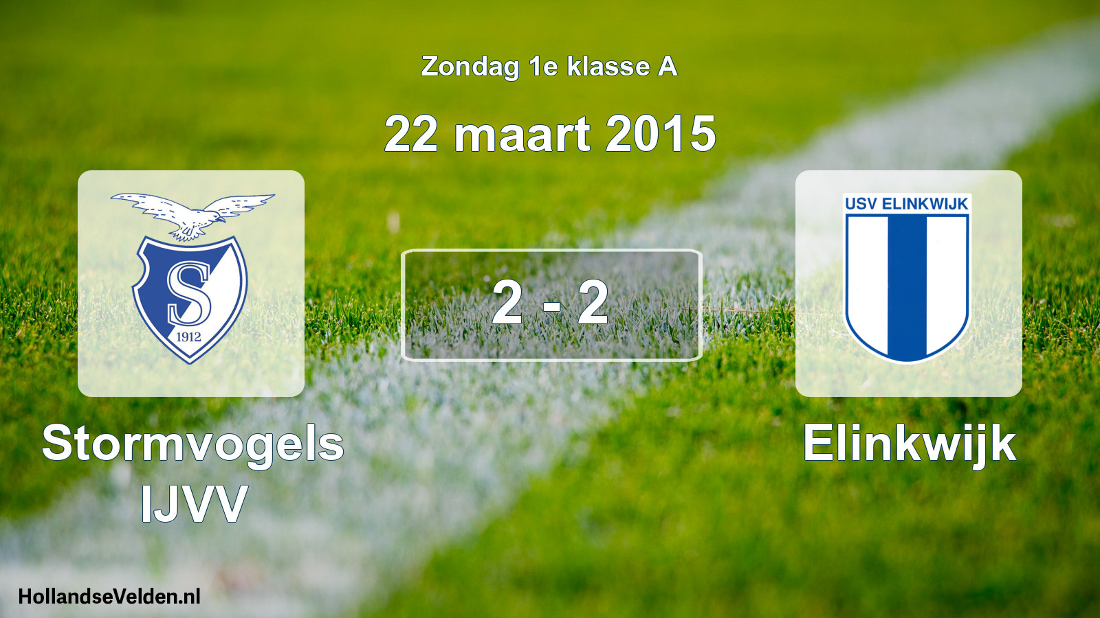 Gespeelde wedstrijd: Stormvogels IJVV - Elinkwijk 2 - 2 (22 maart 2015)