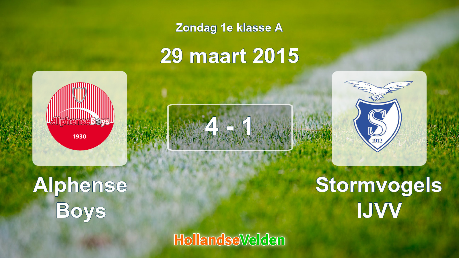 Gespeelde wedstrijd: Alphense Boys - Stormvogels IJVV 4 - 1 (29 maart 2015)